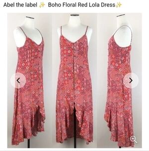 Abel The Label Lola Hi-Lo Floral Boho Dress Anthropologie Small